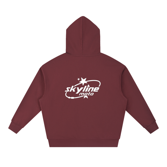 Red skyline moto hoodie