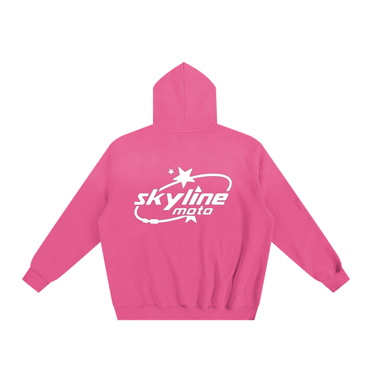 Pink Skyline moto hoodie